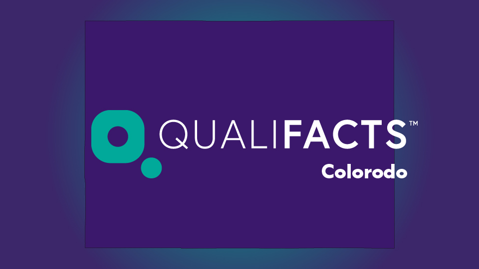 Colorado EHR by with state image and Qualifacts logo